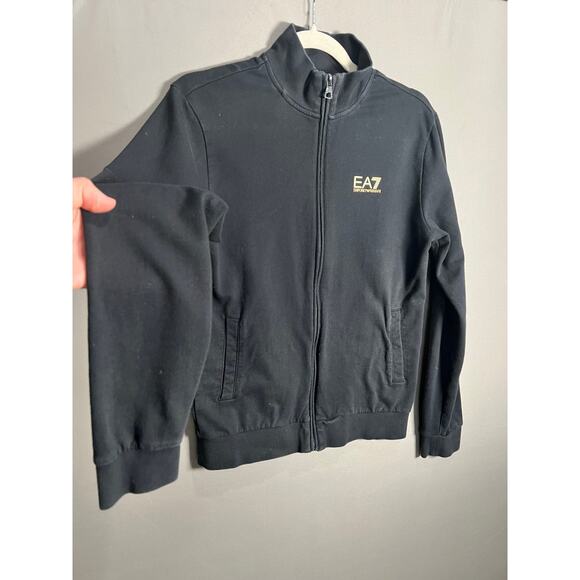 Emporio Armani EA7 Full ZIP SWEATSHIRT Black Sz S Comfort Casual Jacket Mens - Picture 15 of 16